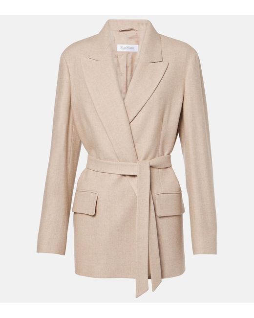 Max Mara Natural Randers Wool, Silk, And Cashmere Blazer