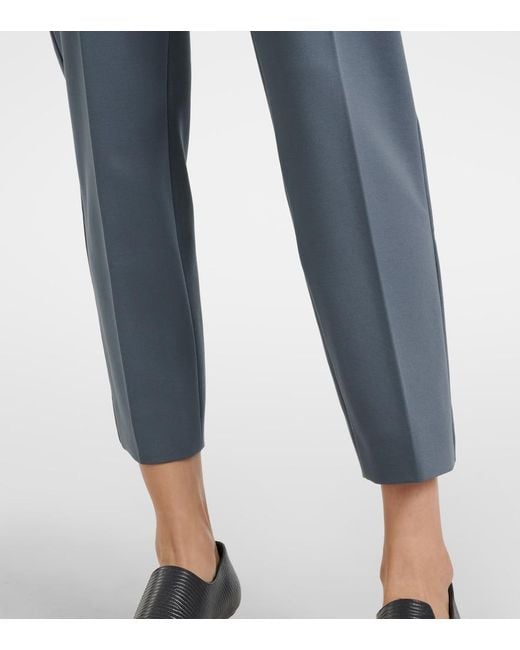 Max Mara Blue Pegno Jersey Cropped Pants