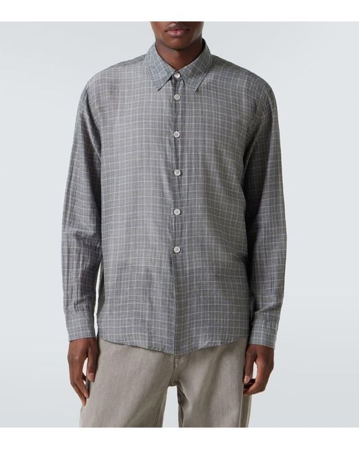 Camisa Beyond De Seda Y Algodon A Cuadros Our Legacy de hombre de color Gray