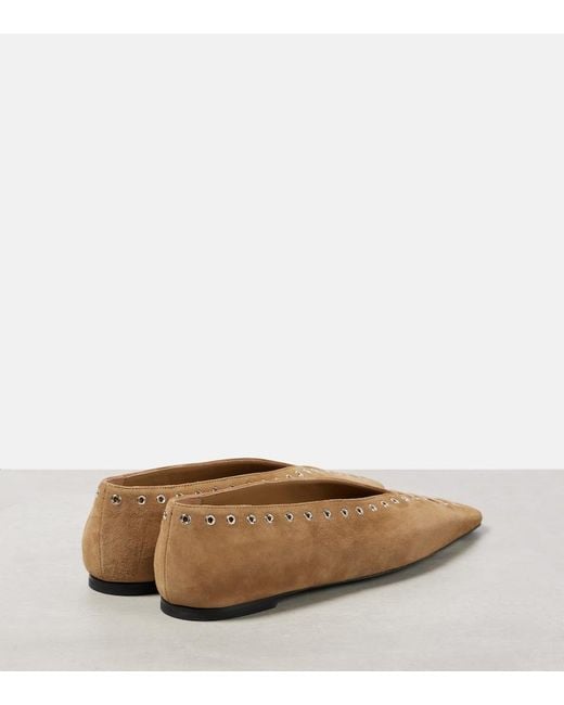 Totême Brown Suede Ballet Flats