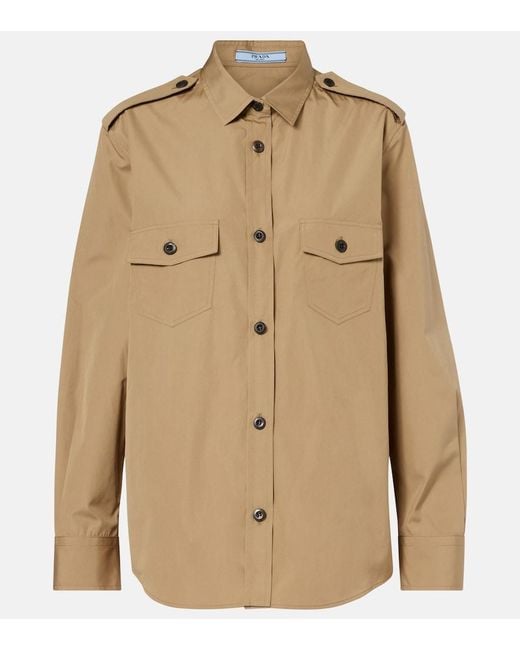 Prada Natural Cotton Poplin Shirt