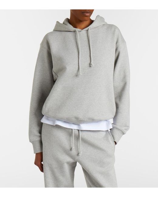 Victoria Beckham Gray Cotton Jersey Hoodie