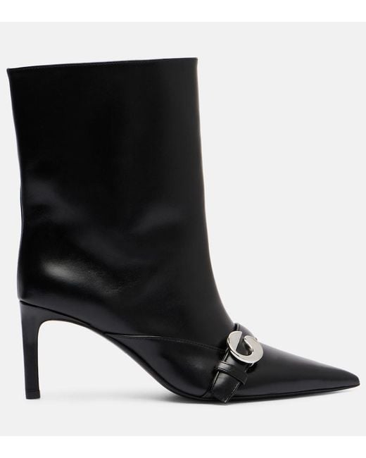 Coperni Black Logo Leather Ankle Boots