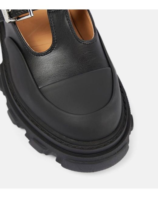 Zapatos Mary Jane de mezcla de piel sintetica Ganni de color Black