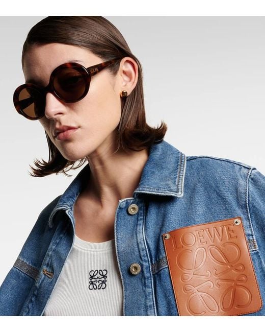Loewe Brown Round Slim Oversized Sunglasses