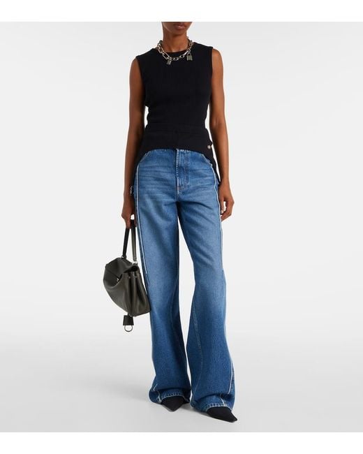 Shorts Acanalados De Jersey De Algodon Jean Paul Gaultier de color Black