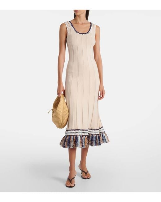 Jonathan Simkhai Natural Julianna Cotton And Cashmere Midi Dress