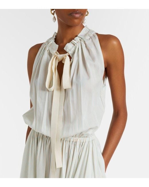 Patou White Striped Maxi Dress