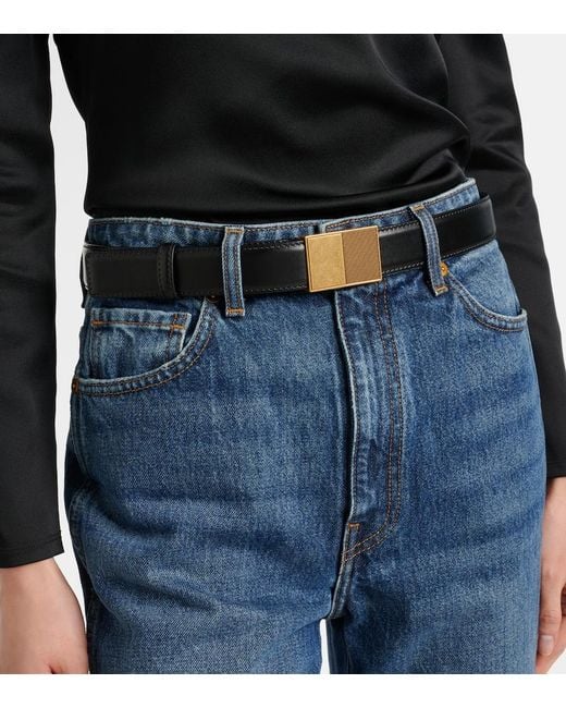 Khaite Black Elio Leather Belt