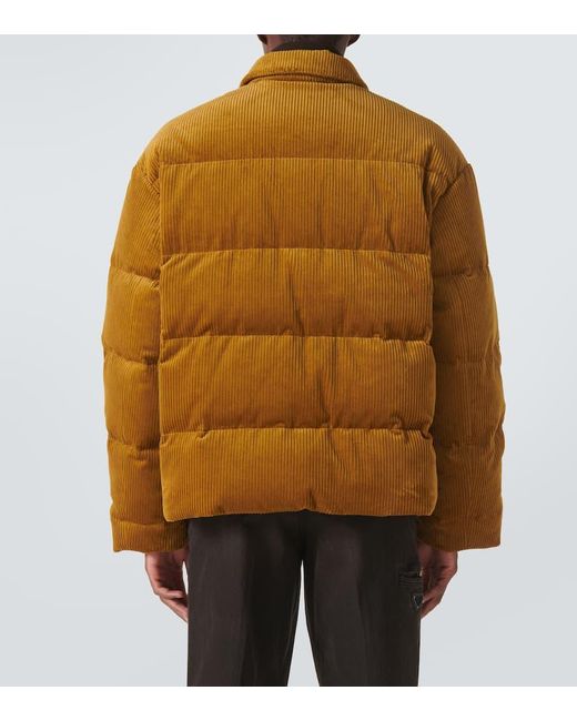 Prada Yellow Cotton Corduroy Puffer Jacket for men