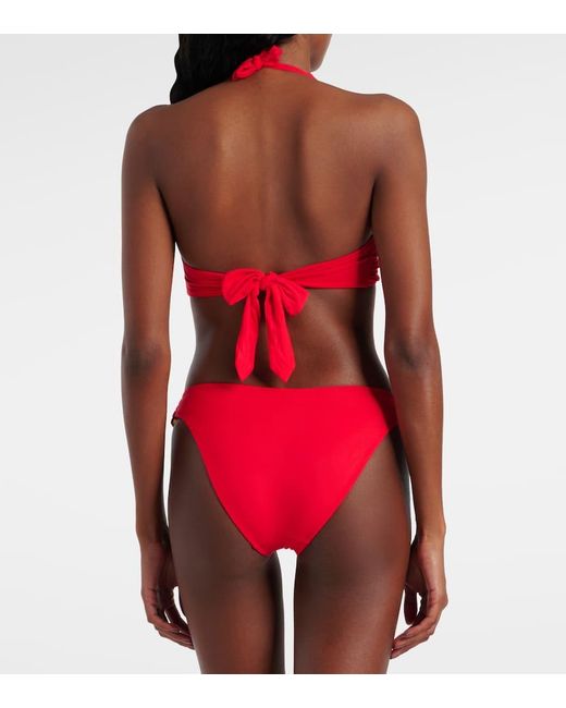 Melissa Odabash Red Verziertes Bikini-Oberteil Paris