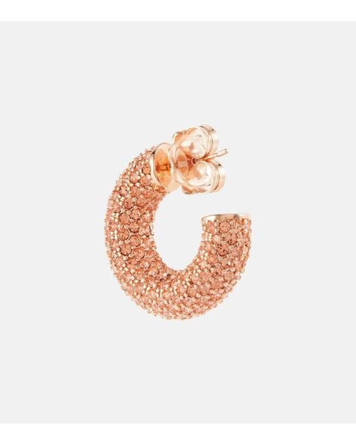 AMINA MUADDI Pink Cameron Embellished Hoop Earrings