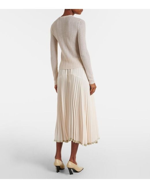 Vince White Ribbed-Knit Cashmere And Silk Henley Shirt