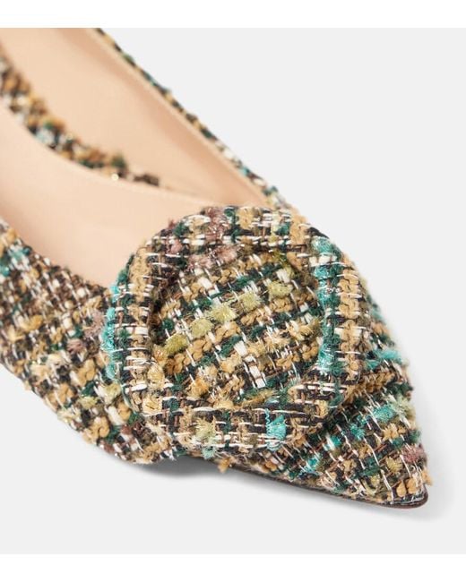 Gianvito Rossi Metallic Venezia Boucle Ballet Flats