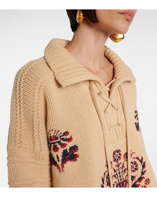 Etro Natural Pullover Aus Wolle Und Kaschmir
