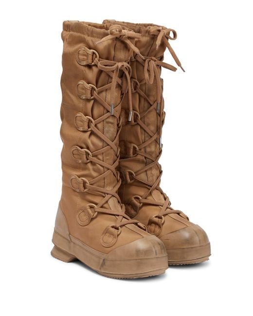 Acne Brown Technical Knee-high Combat Boots