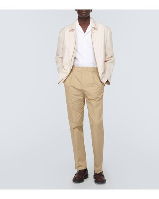 Pantalon droit a taille haute en coton Lardini pour homme en coloris Natural