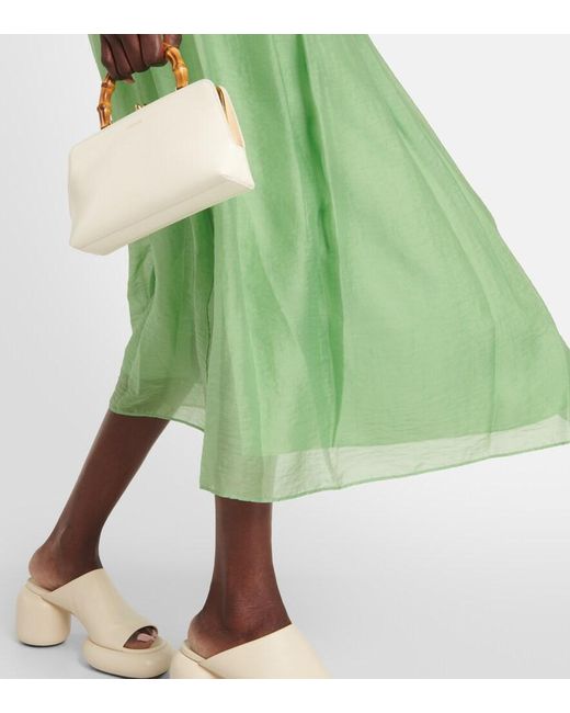 Vince Green Gathered Midi Skirt