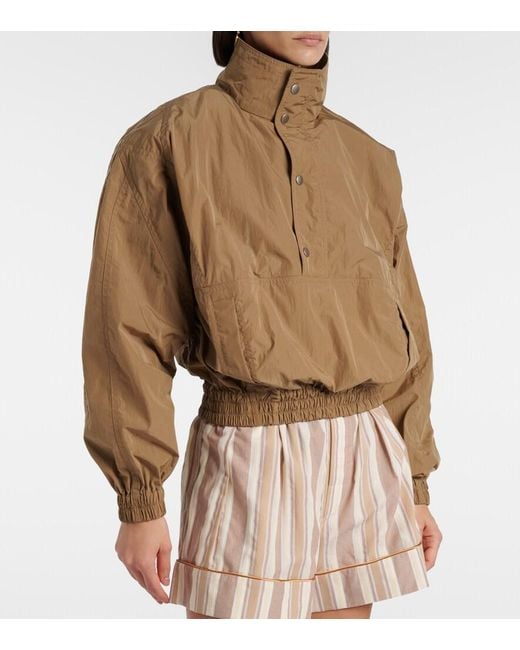 Saint Laurent Brown Gathered Canvas Jacket