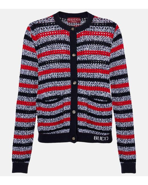 Gucci Red Cardigan Aus Einem Baumwollgemisch