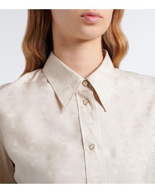 Gucci Natural Silk Jacquard Shirt