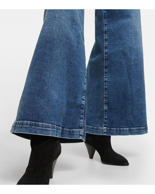 AG Jeans Blue Stella High-Rise Wide-Leg Jeans