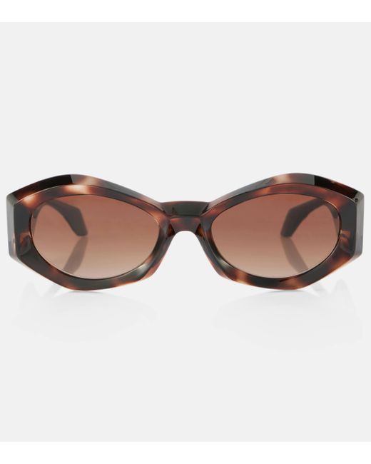 Versace Brown Medusa Plaque Oval Sunglasses