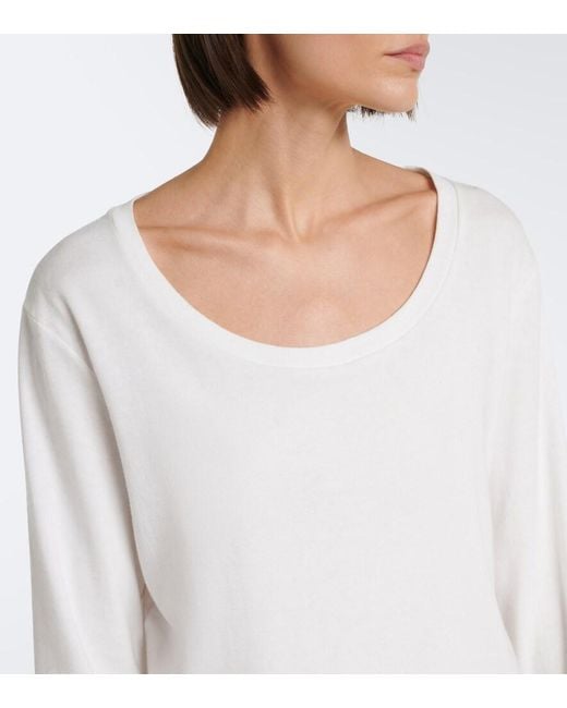 The Row White Kalto Cotton Jersey Top