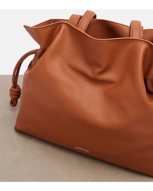 Loewe Brown Flamenco Large Leather Clutch