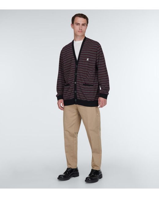 Undercover Blue Striped Cotton Cardigan for men