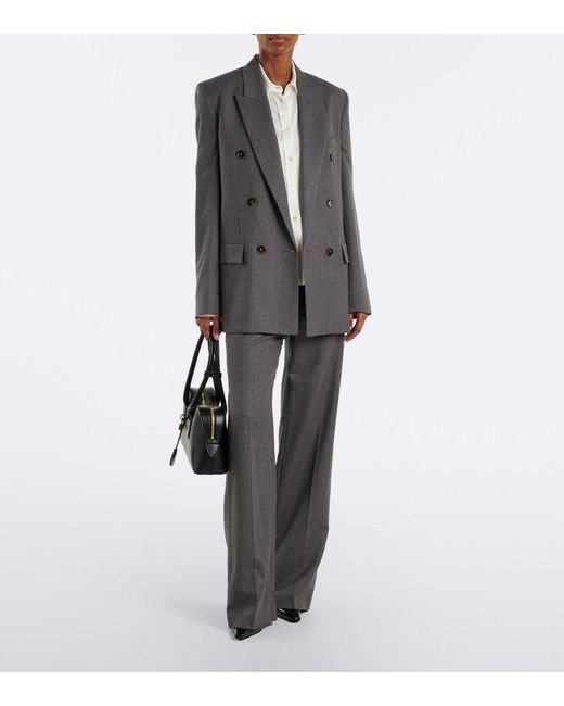 Stella McCartney Gray Double-Breasted Wool Blazer