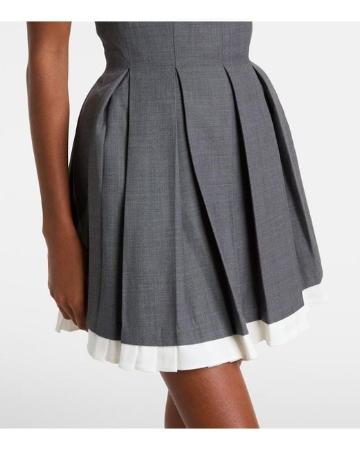 ShuShu/Tong Gray Pleated Minidress