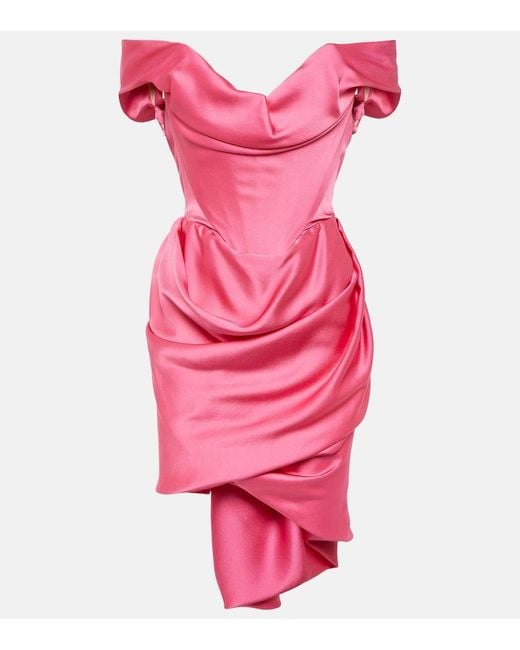 Miniabito Nova Cora in raso di Vivienne Westwood in Pink