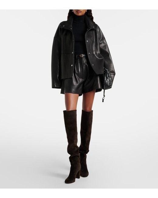 Nour Hammour Black Park Leather Jacket