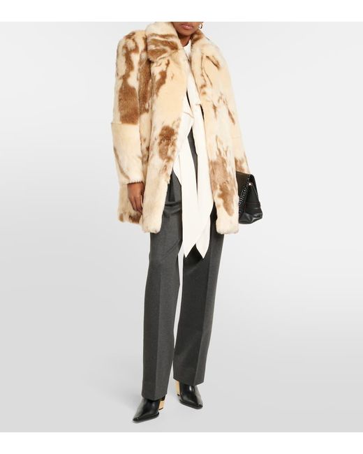 Cappotto in pelliccia sintetica di Victoria Beckham in Natural