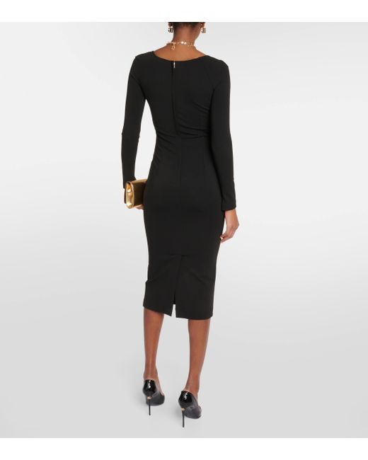 Dolce & Gabbana Black Jersey Midi Dress