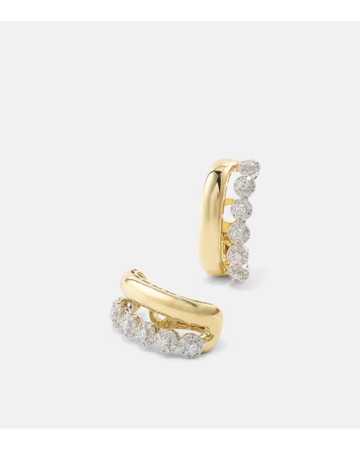 YEPREM Metallic Clip-Ohrringe Golden Strada aus 18kt Gelbgold mit Diamanten