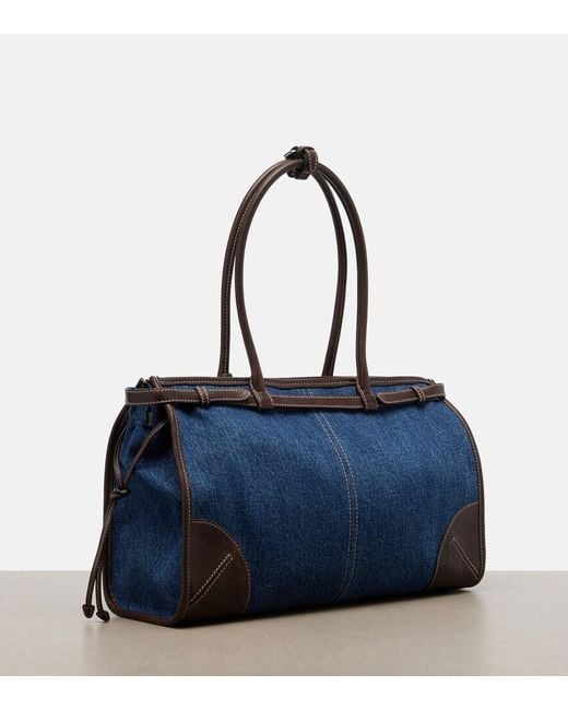 Prada Blue Bonnie Large Denim Shoulder Bag