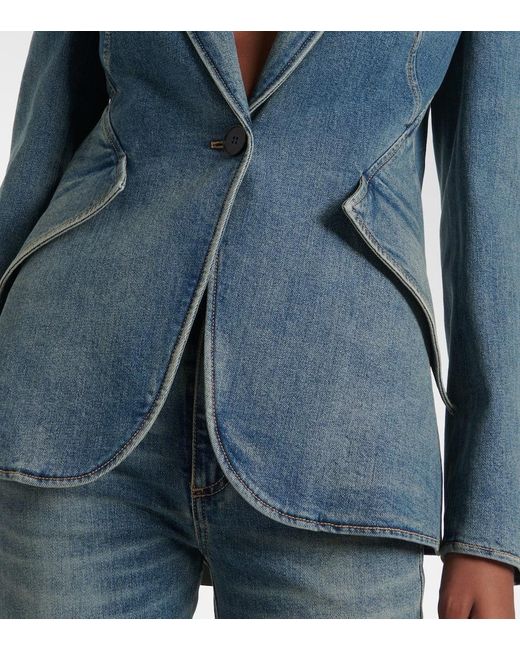 Alexander McQueen Blue Blazer Aus Denim