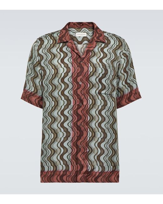 Camisa bowling estampada Dries Van Noten de hombre de color Brown