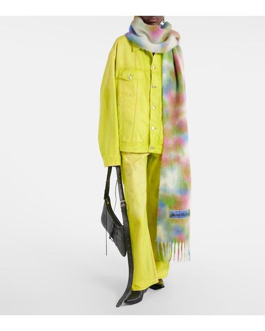 Acne Green Alpaca, Wool, And Mohair-Blend Scarf