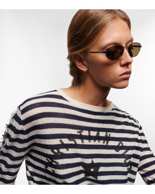 Dior Metallic Diorcannage B1U Oval Sunglasses