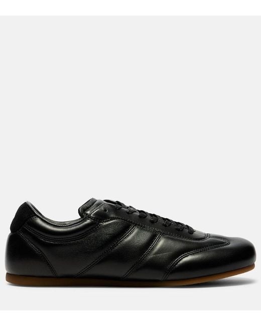 Lemaire Black Soft Runner Leather Sneakers