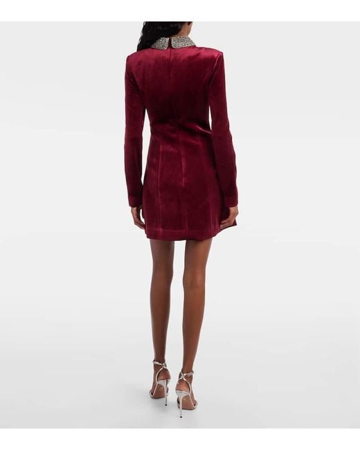 Rebecca Vallance Red Minikleid Edwiena Aus Samt Mit Kristallen