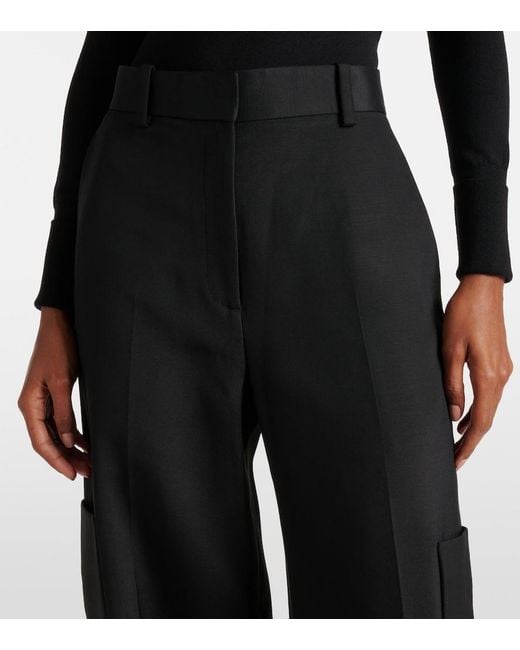 Khaite Black Caiton Straight Pants