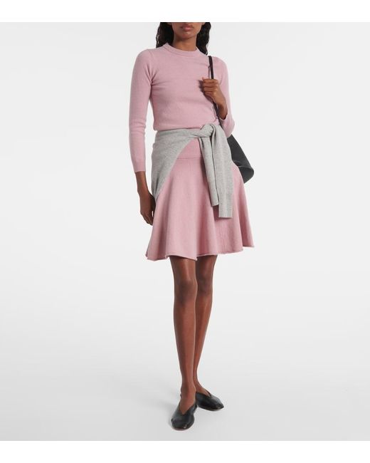 Extreme Cashmere Pink N°379 Girl Cashmere-Blend Miniskirt