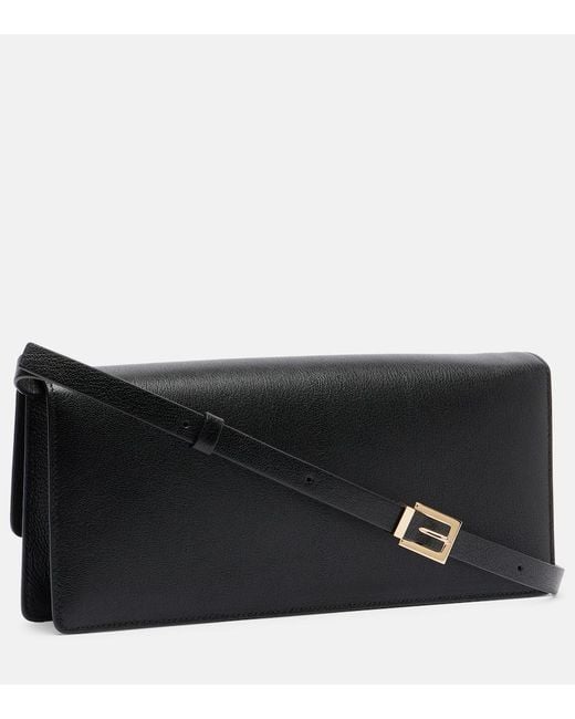 Tom Ford Black Double T Leather Shoulder Bag