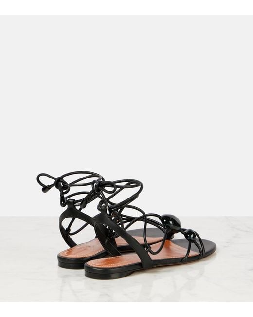 Zimmermann Black Gleam Leather Sandals