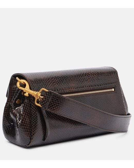 Dries Van Noten Black Croc-Effect Leather Shoulder Bag