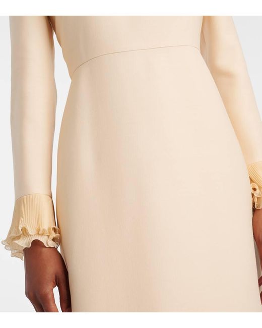 Valentino Natural Crepe Couture Ruffled Midi Dress